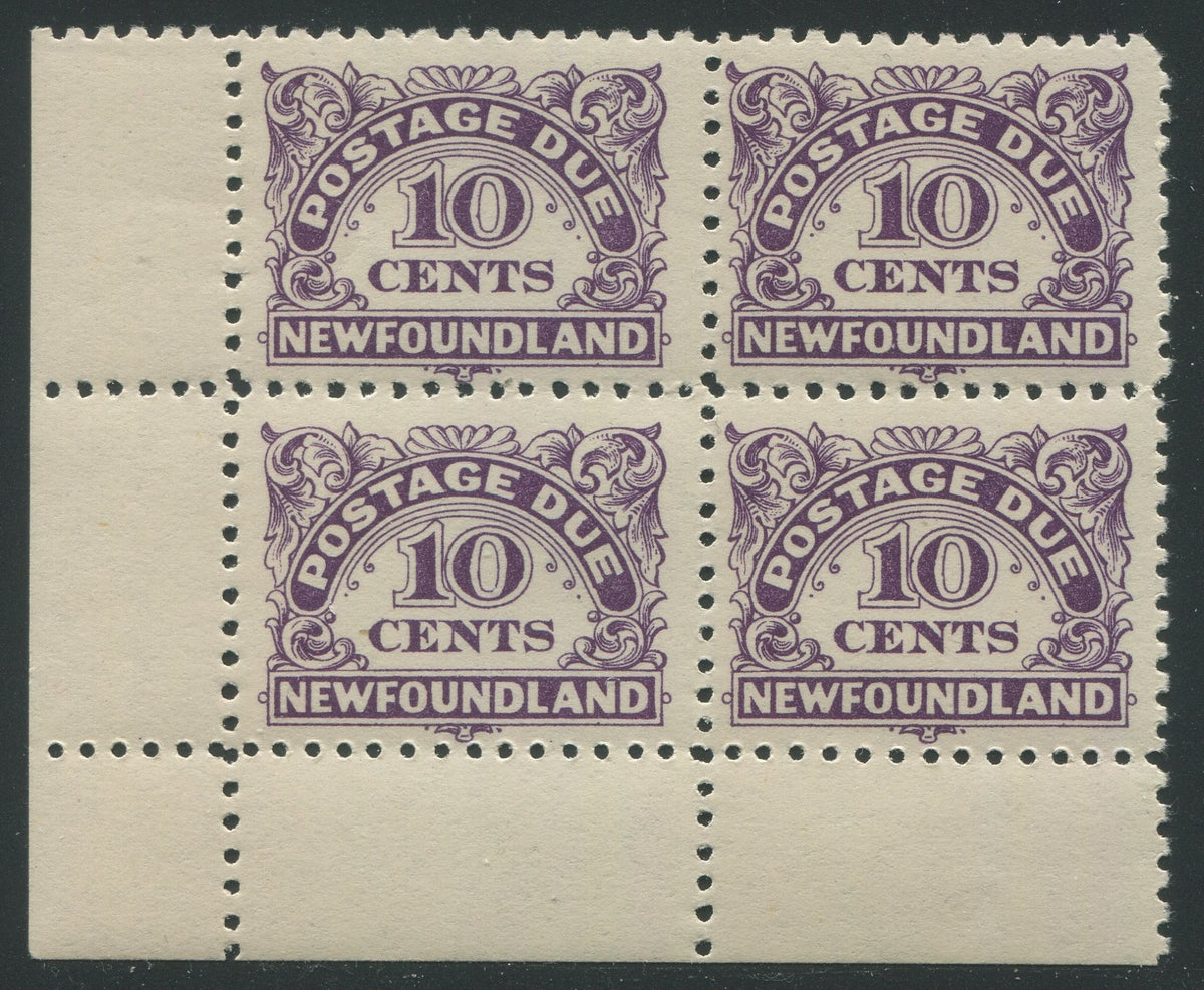 0295NF2307 - Newfoundland J6 - Mint Corner Block of 4