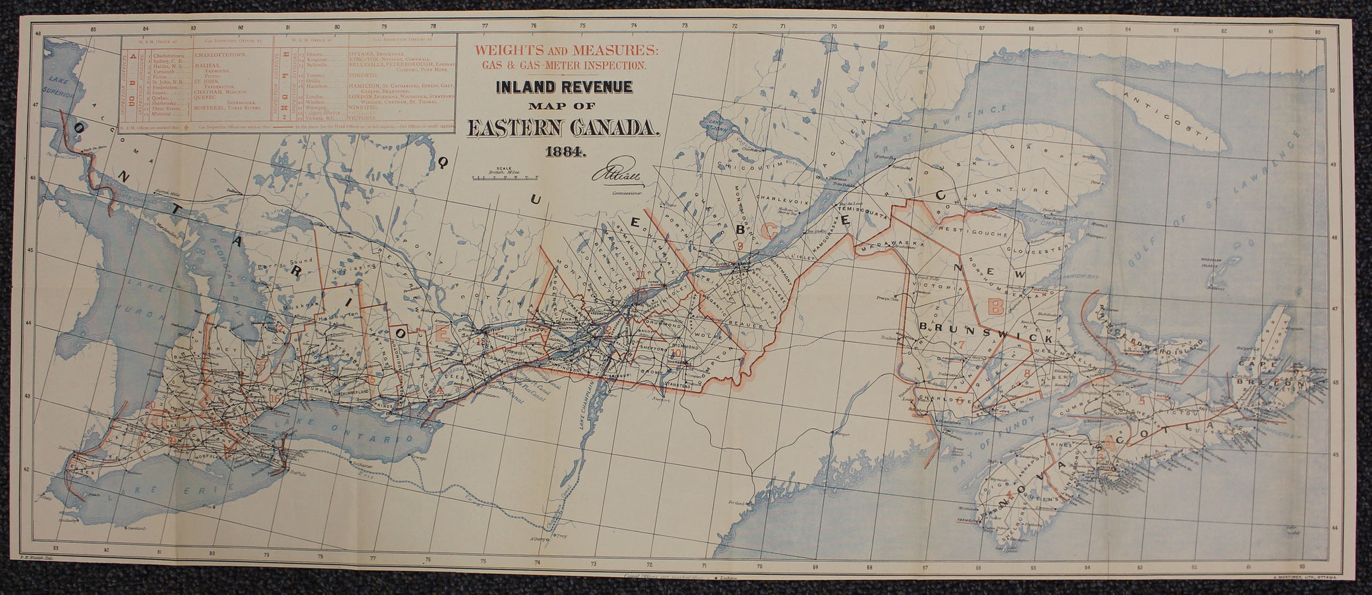 0000WM2010 - FWM & FG - Eastern Canada Inspection Districts Map, 1884