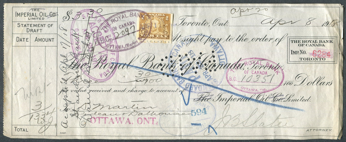 0242FD2011 - FWT18d - 1920 George V War Tax Document