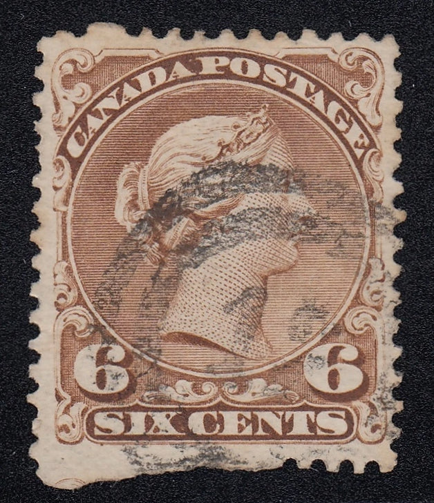 0027CA2103 - Canada #27a, 2-Ring Numeral Cancel &#39;12&#39;, Partial Imperf?