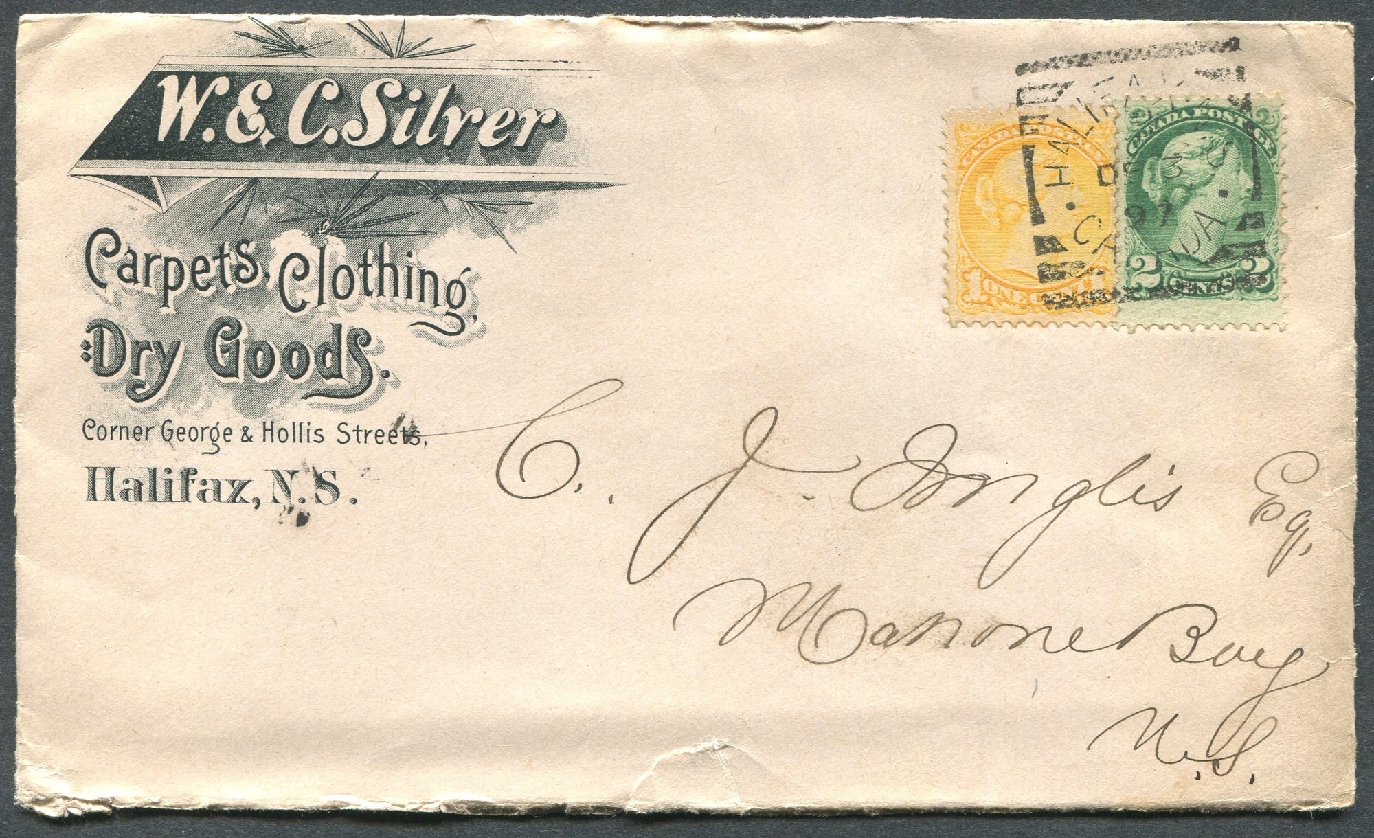 0035NS1903 - #35 & 36 on 'W. & C. SILVER' Advertising Cover