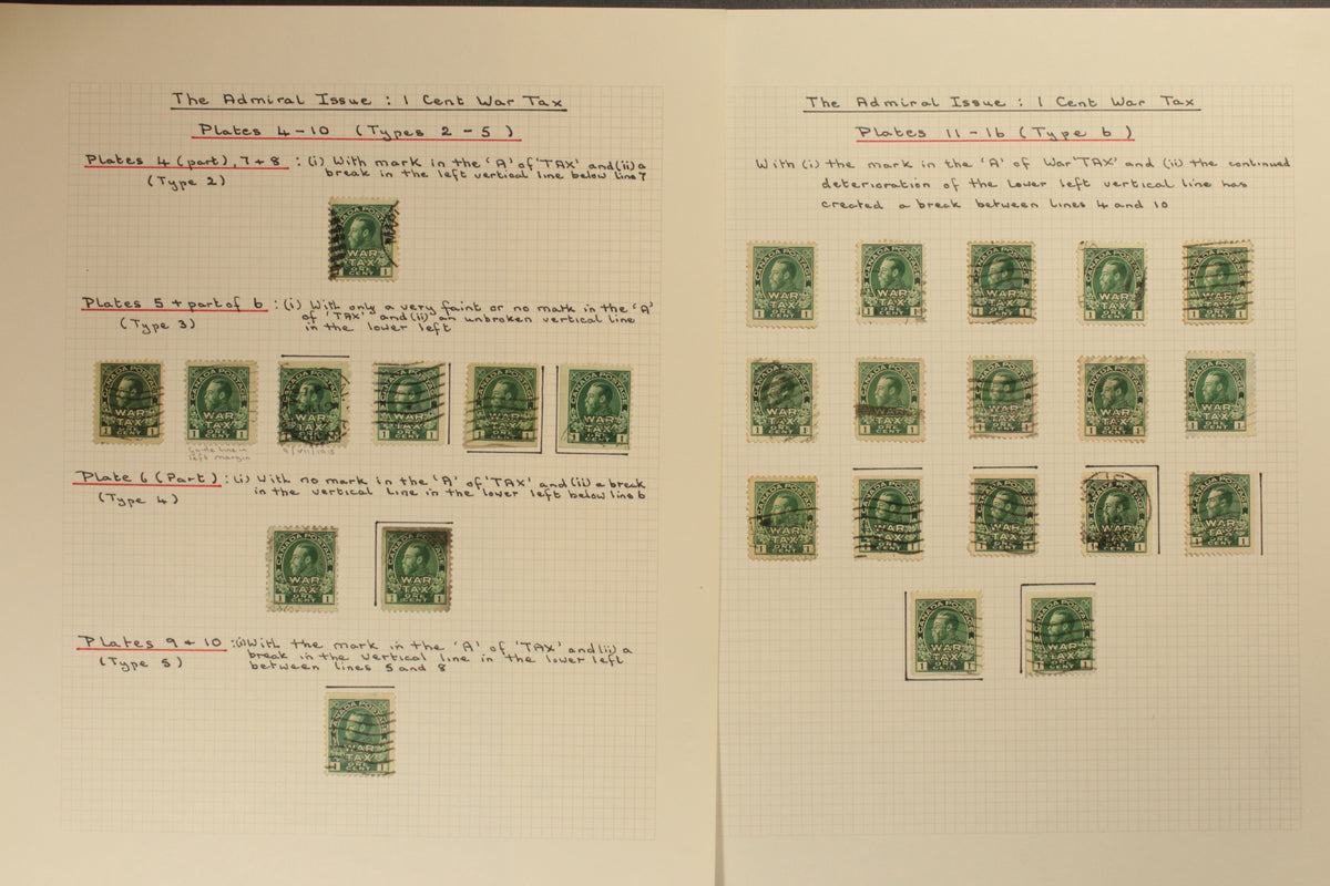 1000CA1710 - MR1 &amp; MR2, War Tax Marler study lot, stamps &amp; covers (50+)