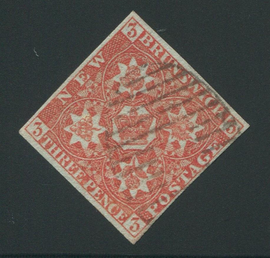 0001NB1709 - New Brunswick #1 - Used - Deveney Stamps Ltd. Canadian Stamps
