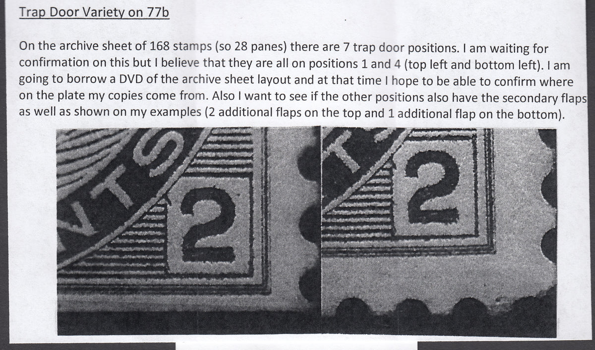 0077CA1708 - Canada #77b - Used Trap Door Varieties Set