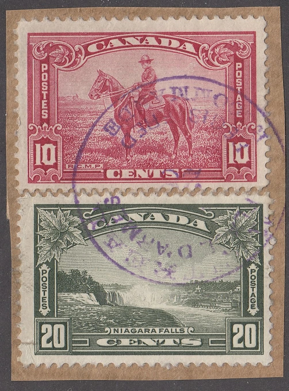 0223CA2201 - Canada #223 &amp; #225 Used on Piece