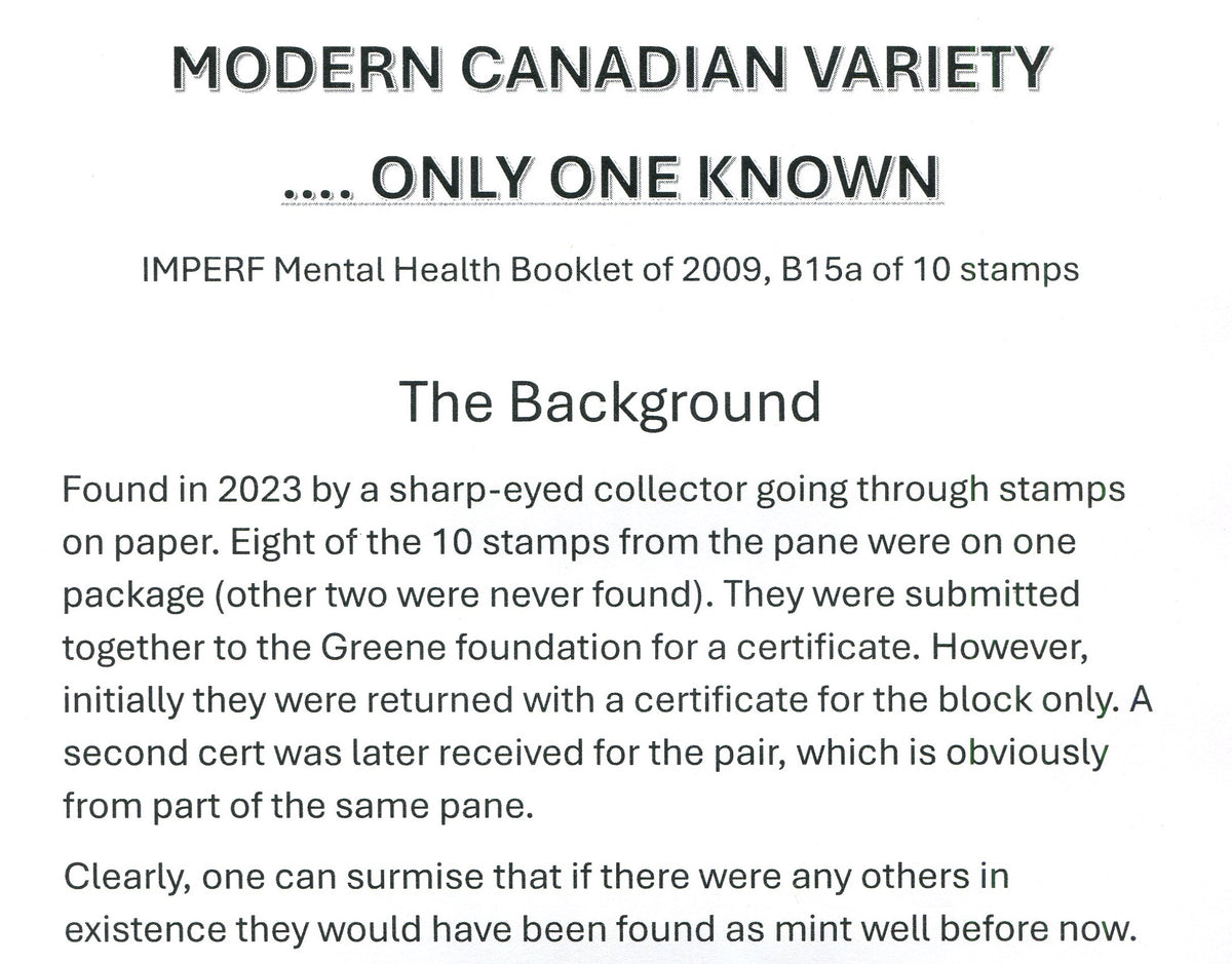0000CA2510 - Canada B15a - Used Imperf Block of 6 &amp; Imperf Pair, UNLISTED Variety