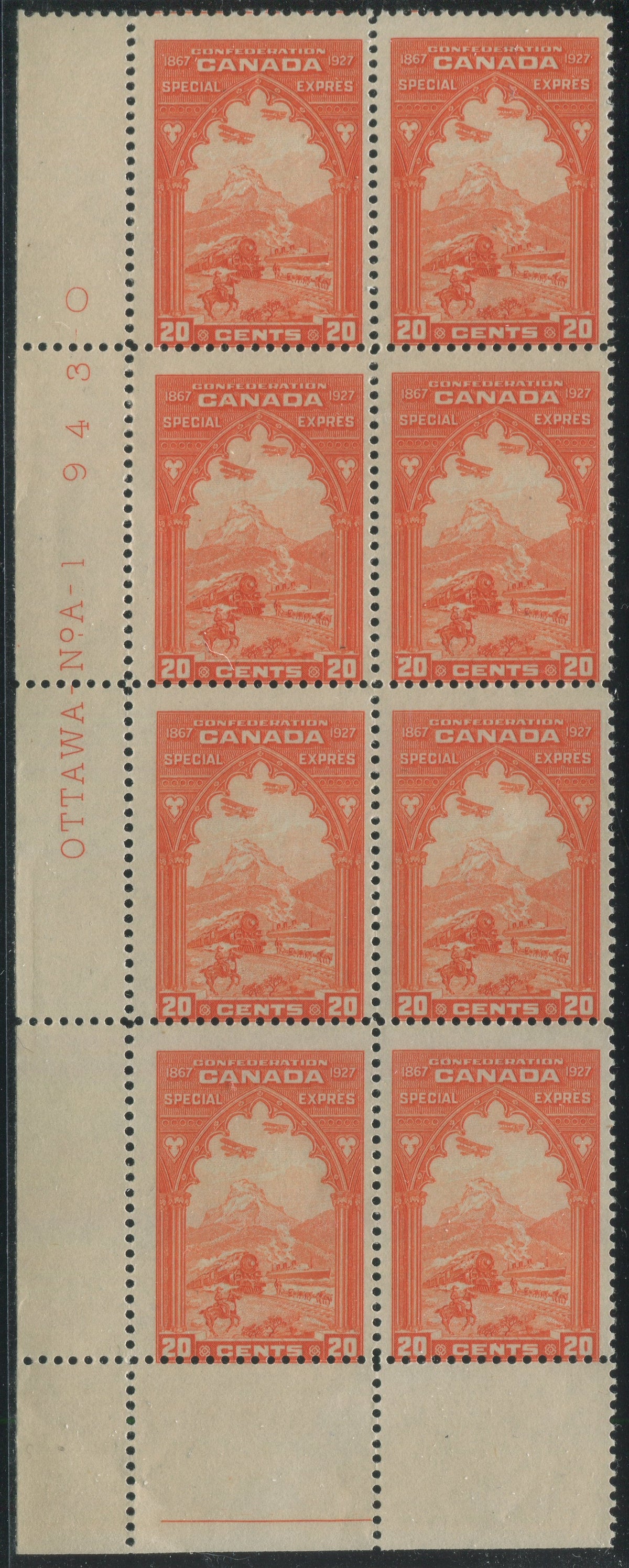 0105CA2404 - Canada E3 - Mint Plate Block of 8