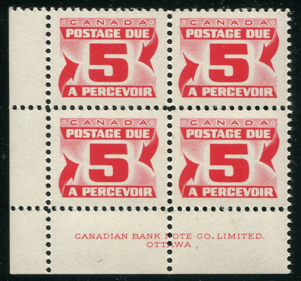 0148CA2411 - Canada J32a - Mint Plate Block