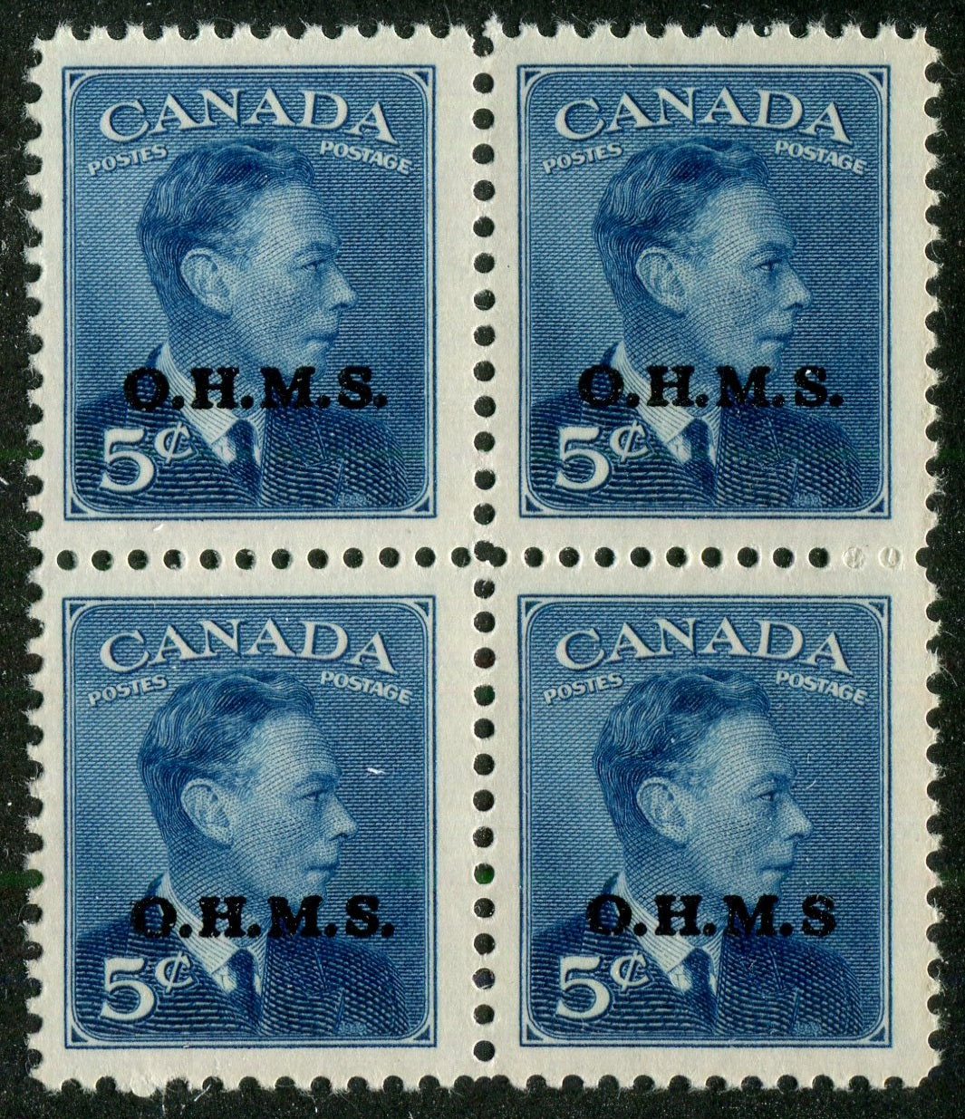 0362CA2509 - Canada O15A, O15Ac - Mint Block of 4