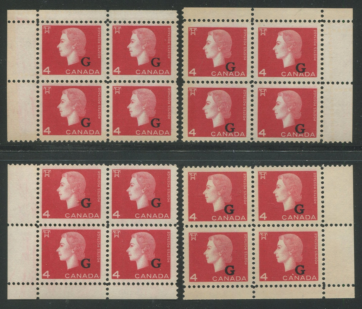 0396CA2404 - Canada O48, O48i - Mint Corner Block Matched Set