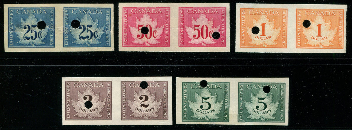 0018CF2505 - FCF1-FCF5 - Imperf Horizontal Pair Specimen Set