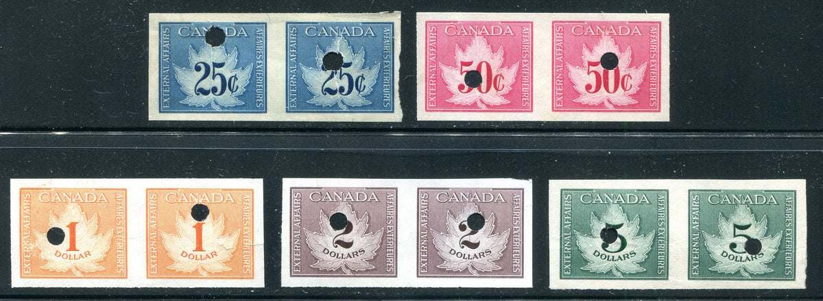 0018CF2506 - FCF1-FCF5 - Imperf Horizontal Pair Specimen Set