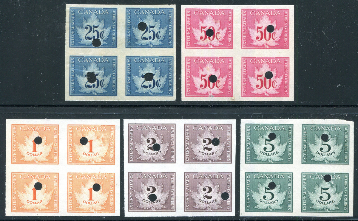 0018CF2506 - FCF1-FCF5 - Imperf Block of 4 Specimen Set