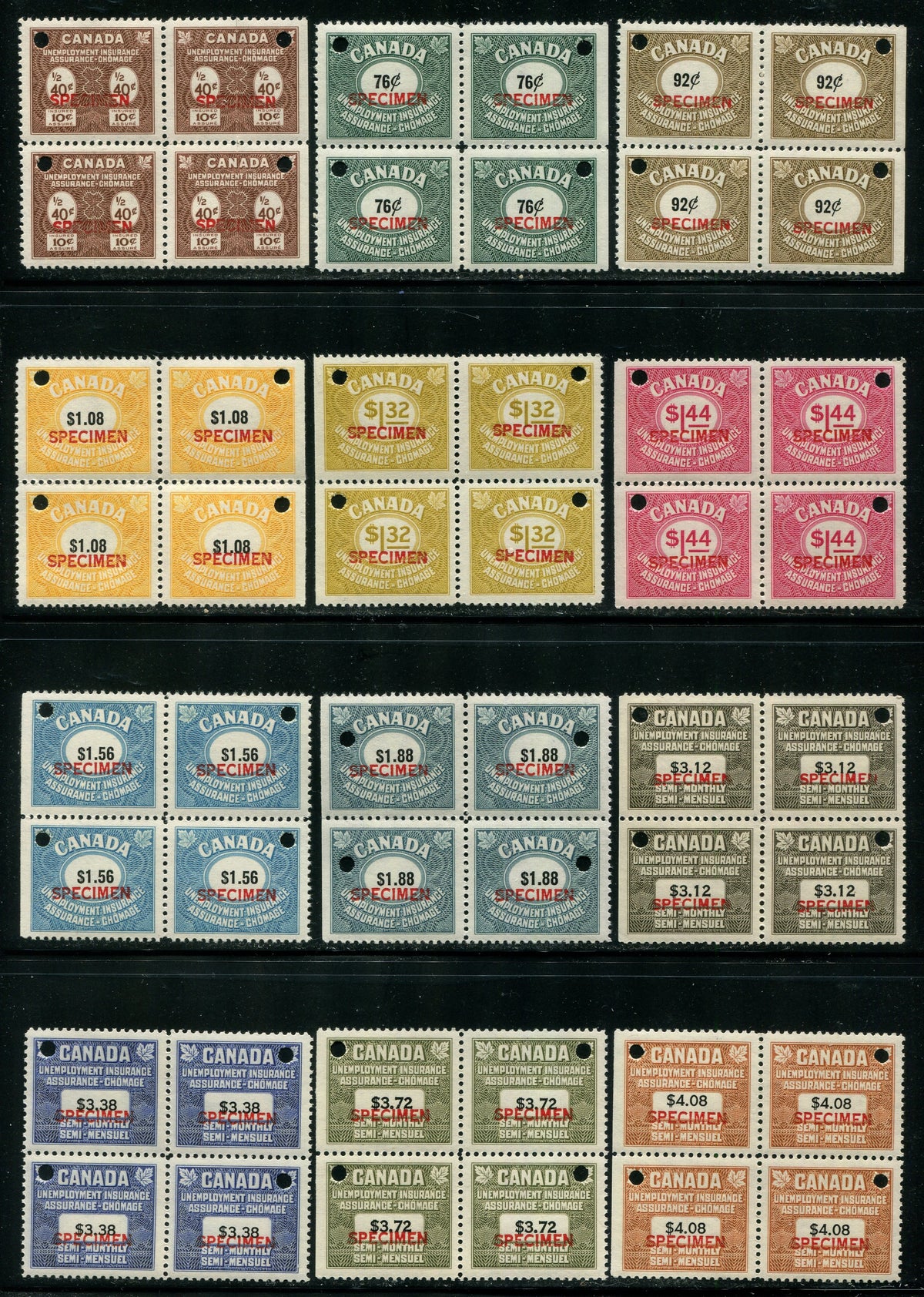 0074FU2505 - FU74//FU86 - Specimen Blocks of 4 Short Set