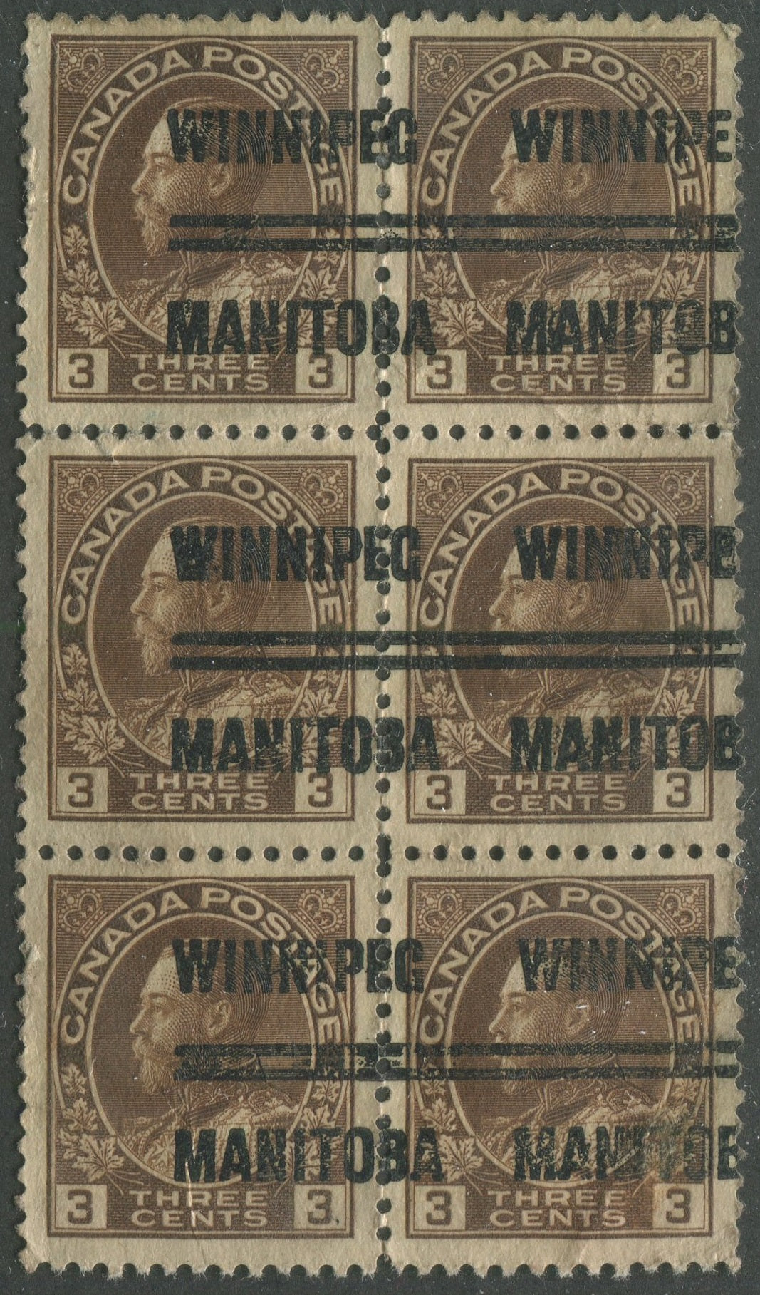 WINN003108 - WINNIPEG 3-108 Block of 6