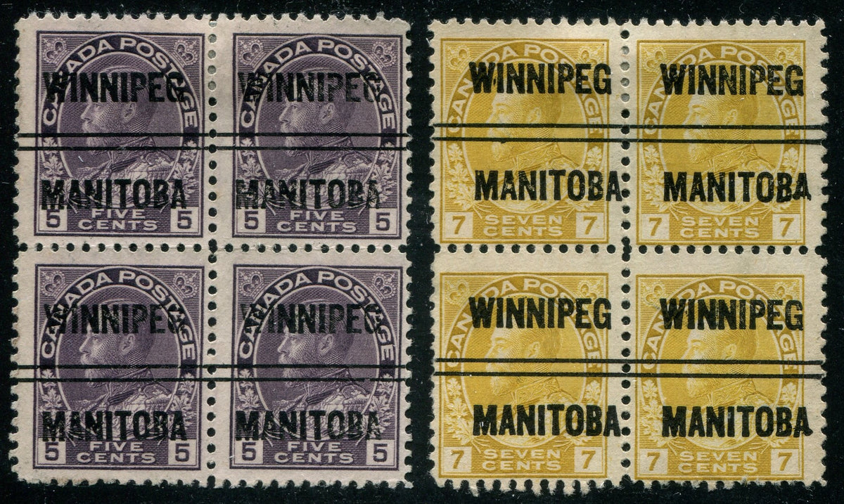 WINN004112 - WINNIPEG 4-112, 4-113 Blocks of 4