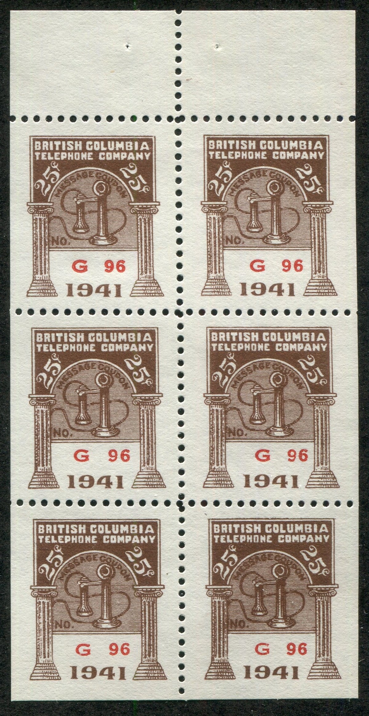 0232BC2505 - BCT134 - Mint Booklet Pane