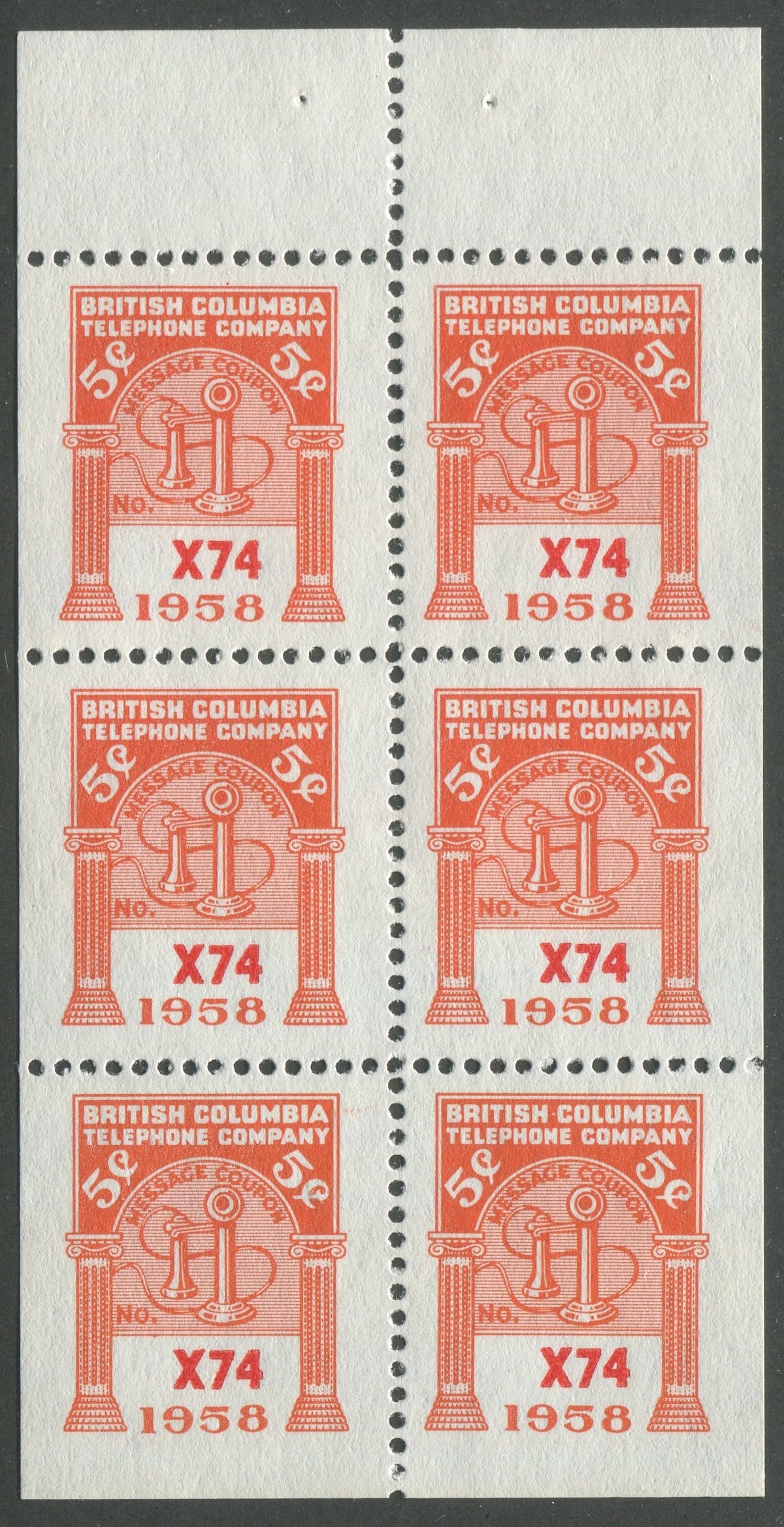 0282BC2401 - BCT184 - Mint Booklet Pane, Watermarked