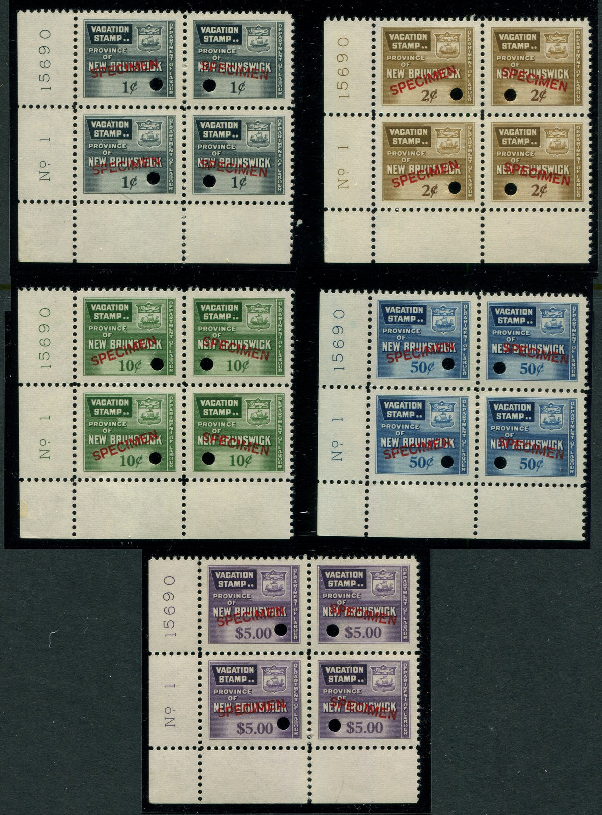0052NB2505 - NBV1, NBV2, NBV4, NBV6, NBV8 - Specimen Plate Blocks