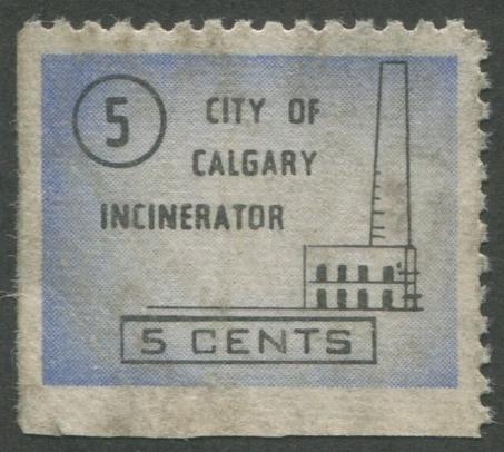 0080AL2304 - City of Calgary Incinerator Stamp - Mint, Unlisted