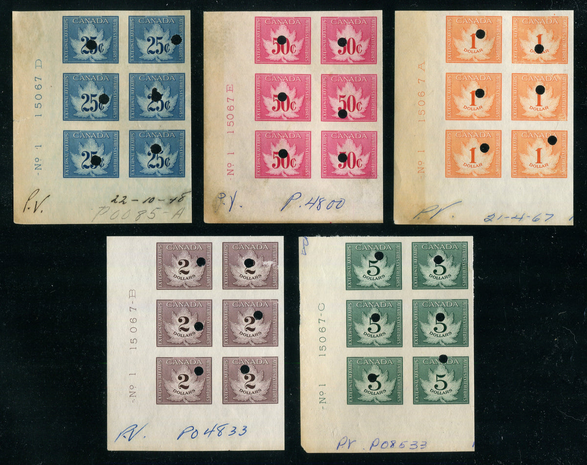 0018CF2505 - FCF1-FCF5 - Imperf Plate Block Specimen Set