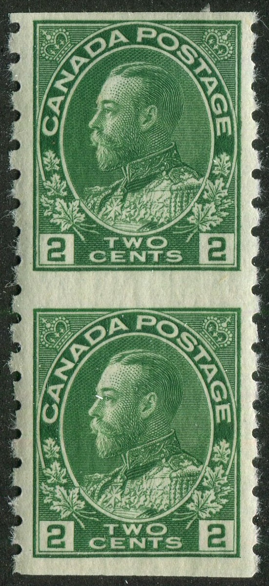 0128CA2509 - Canada #128a Vertical Pair, Imperf Horizontally