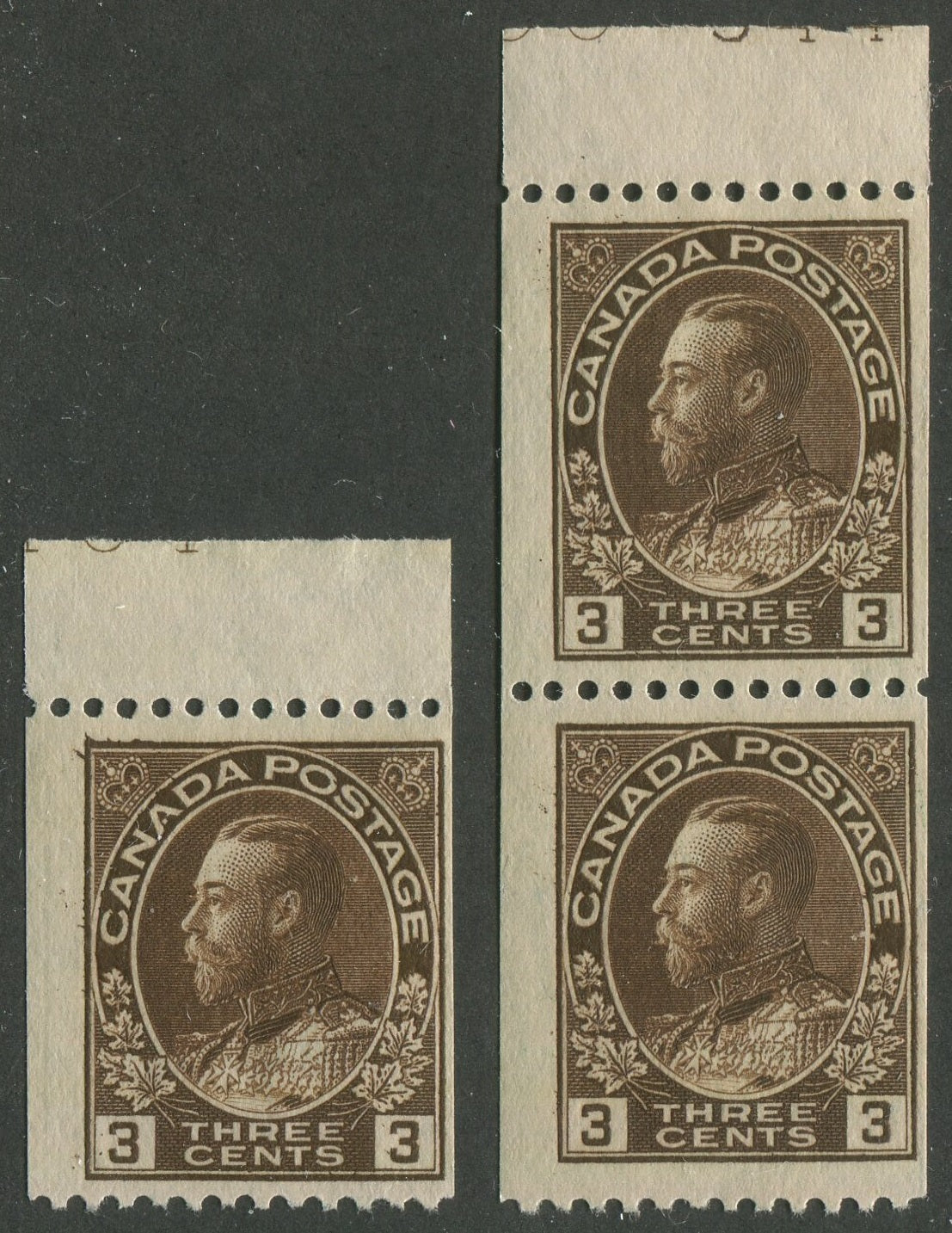 0134CA2402 - Canada #134 Single &amp; Pair, UNLISTED