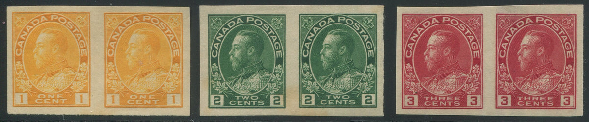 0136CA2403 - Canada #136, 137, 138 Mint Imperf Pair Set