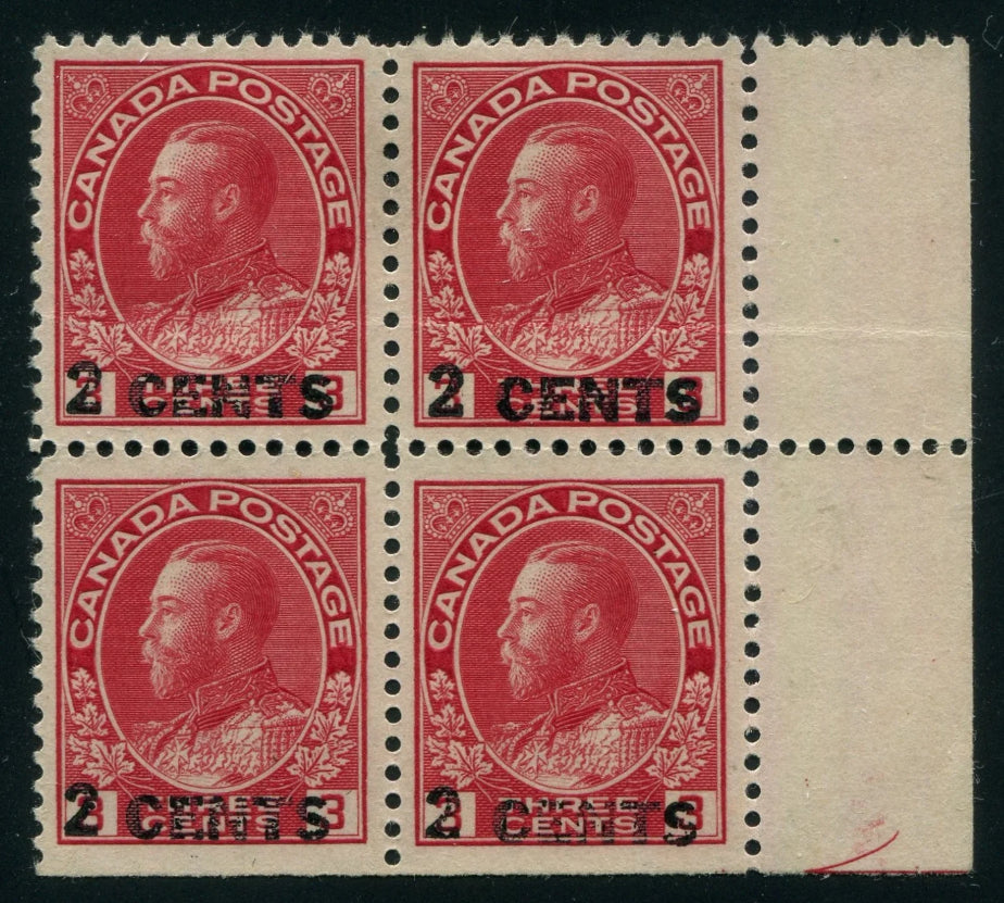 0139CA2411 - Canada #139 Sheet Margin Block of 4