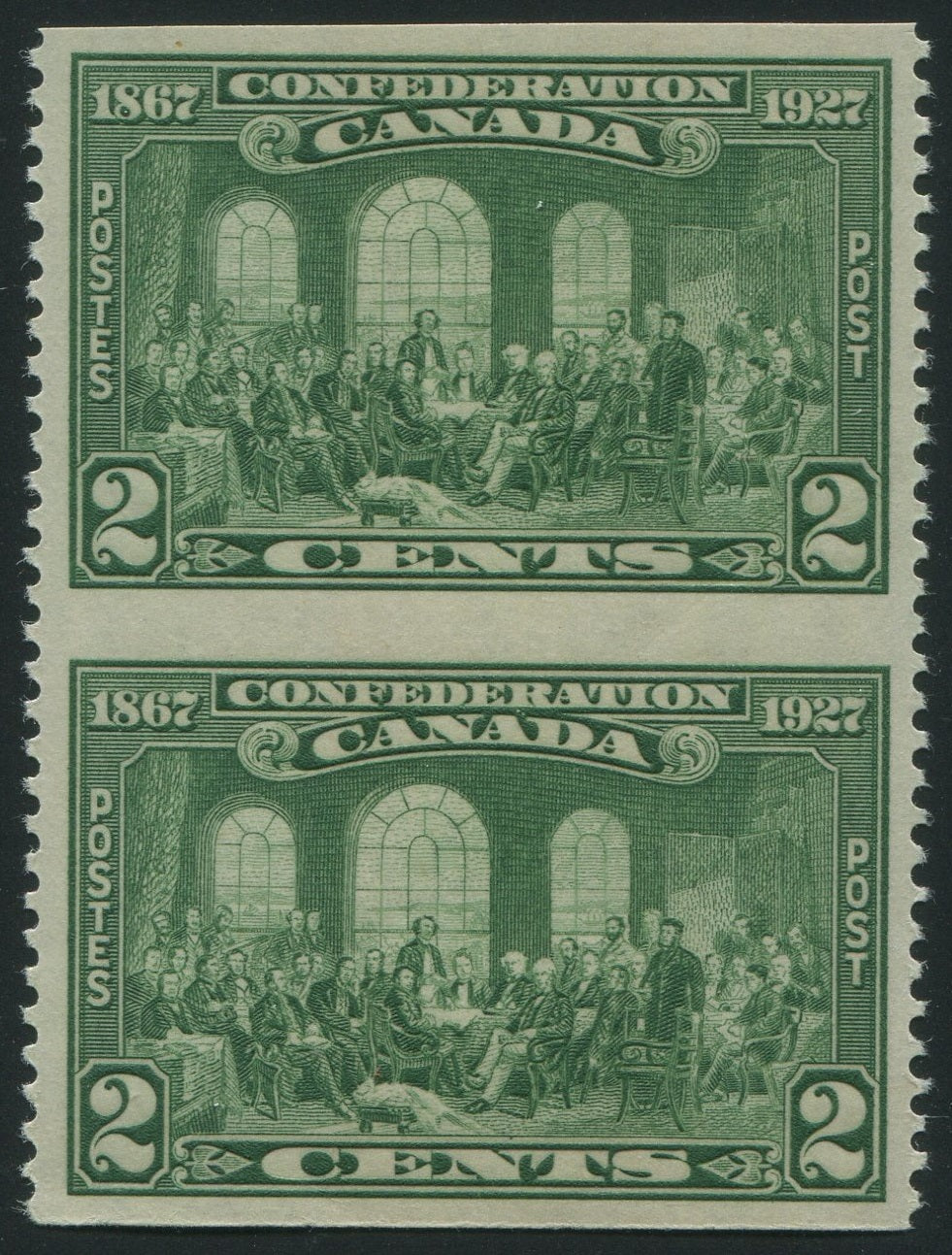 0142CA2308 - Canada #142c - Vertical Pair, Imperf Horizontally