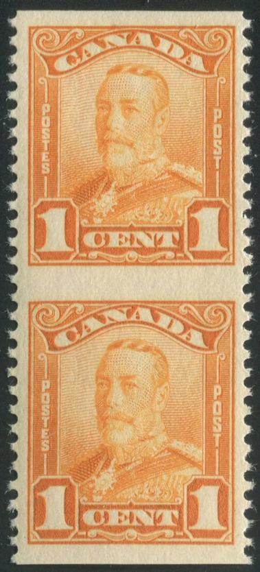 0149CA2308 - Canada #149e - Vertical Pair, Imperf Horizontally