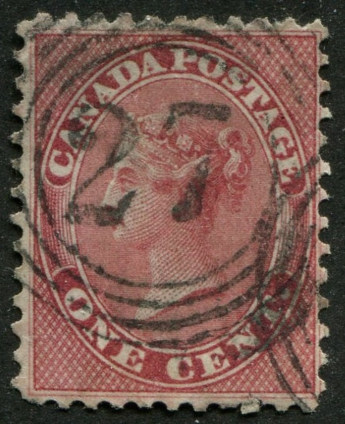 0014CA2502 - Canada #14b, 4-Ring Numeral Cancel &#39;27&#39;