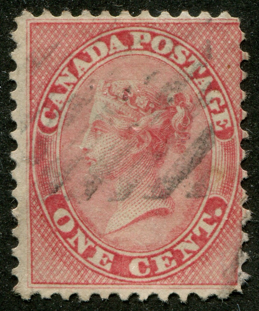 0014CA2604 - Canada #14iv - Used 'Q' Flaw
