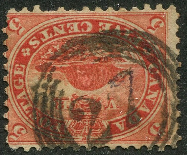 0015CA2604 - Canada #15 - 4-Ring Numeral Cancel '27'