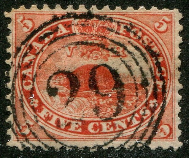 0015CA2508 - Canada #15, 4 Ring Numeral Cancel &#39;29&#39;