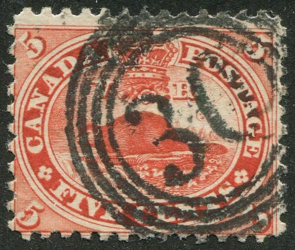 0015CA2510 - Canada #15, 4 Ring Numeral Cancel &#39;30&#39;