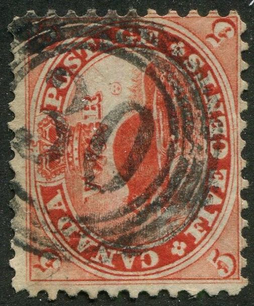 0015CA2604 - Canada #15 - 4-Ring Numeral Cancel '30'