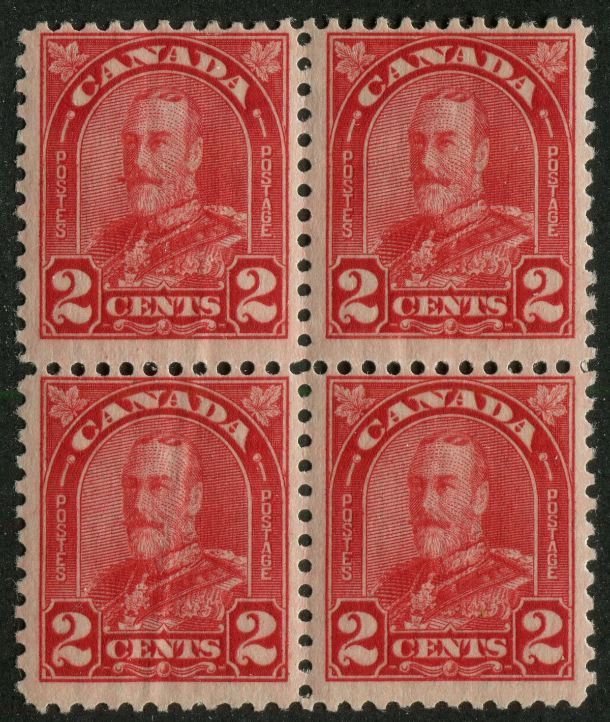 0165CA2309 - Canada #165ai - Mint Block of 4, &#39;Extended Moustache&#39;