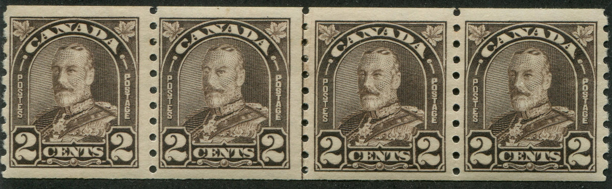 0182CA2309 - Canada #182iii - Mint &#39;Cockeyed King&#39; Line Strip of 4