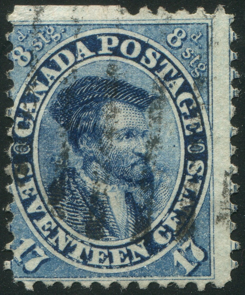 0019CA2504 - Canada #19iii - Used &#39;Burr Over Shoulder&#39; Variety