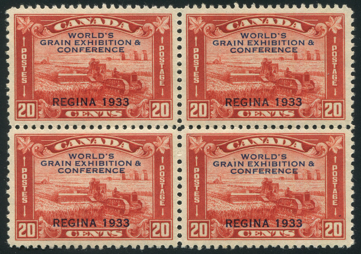 0203CA2601 - Canada #203, 203i - Mint Block of 4 'Broken X' Variety