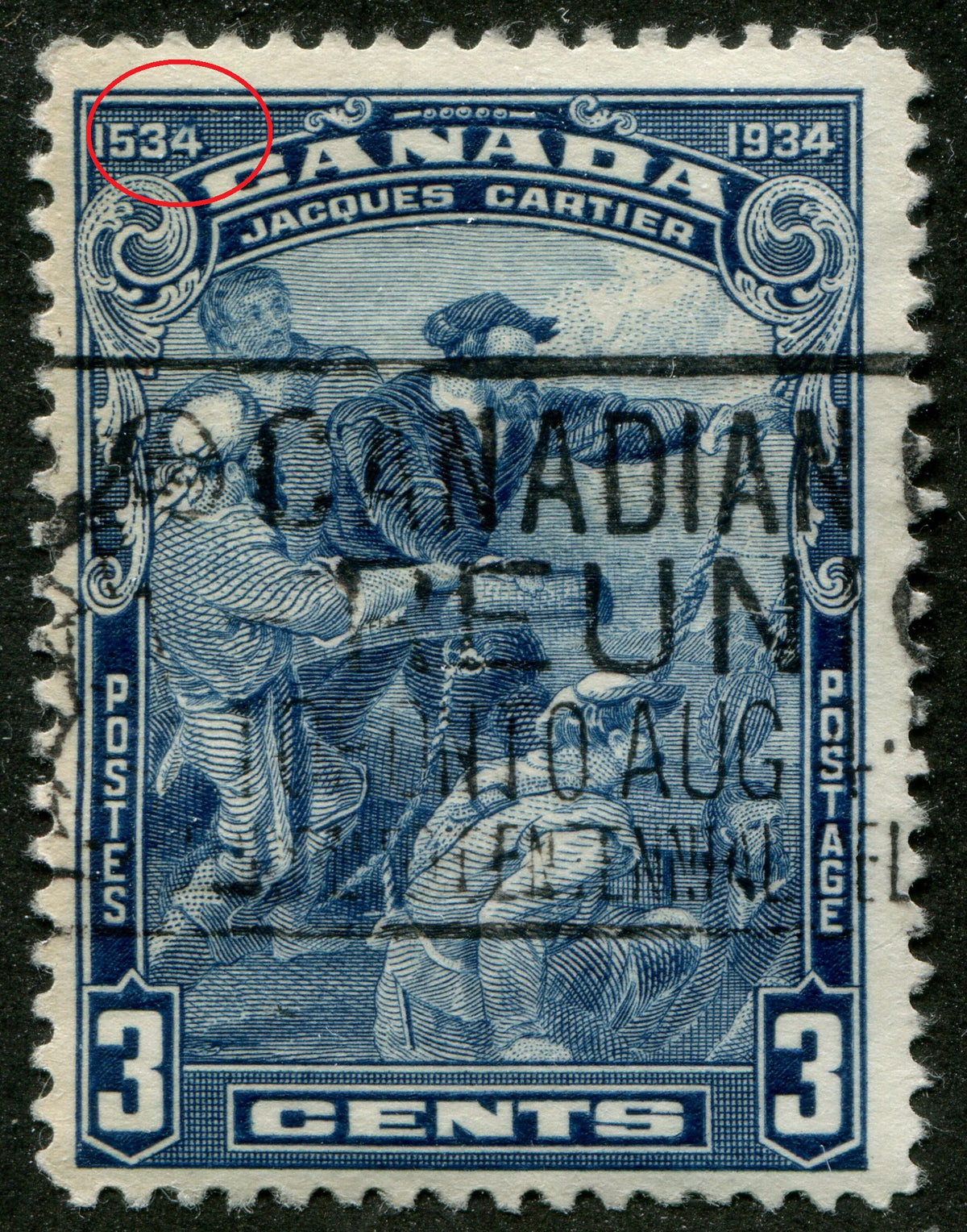 0208CA2511 - Canada #208 - Used 'Topless 4' Variety