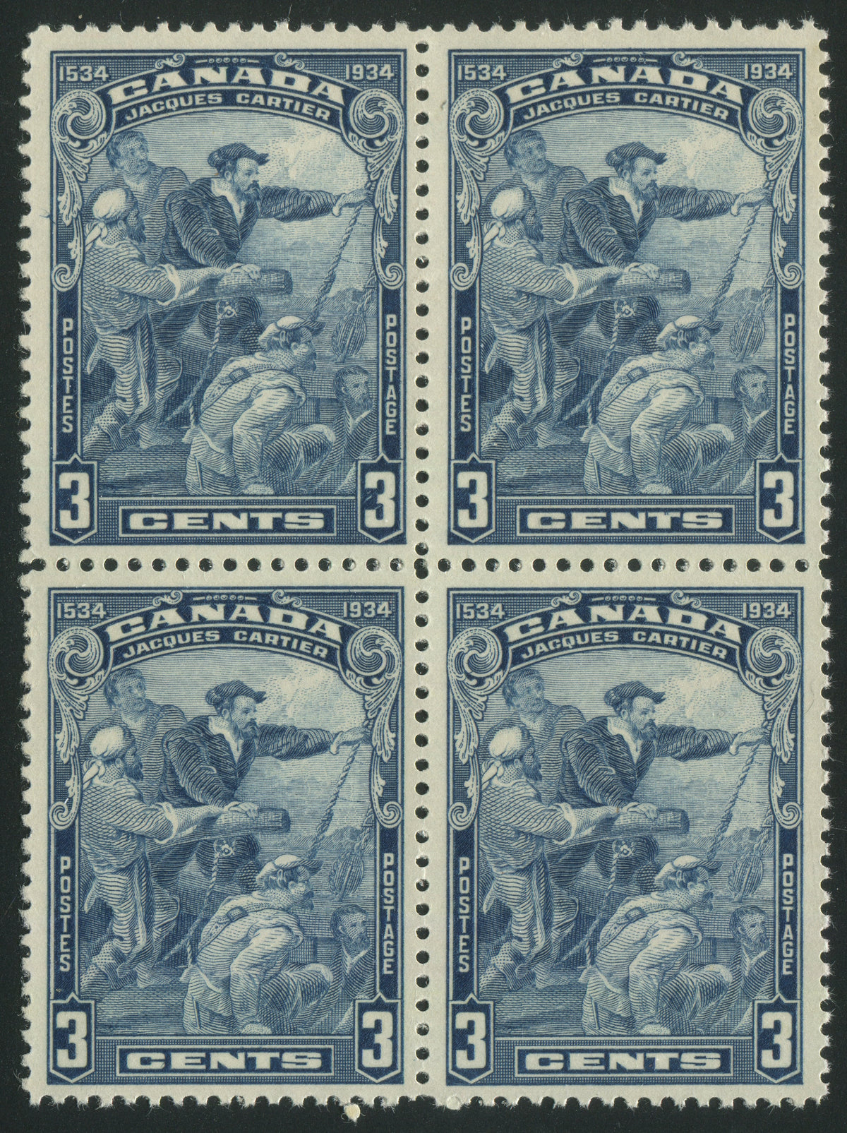 0208CA2404 - Canada #208iii - Mint Block of 4 &#39;Hairline from Hand&#39;