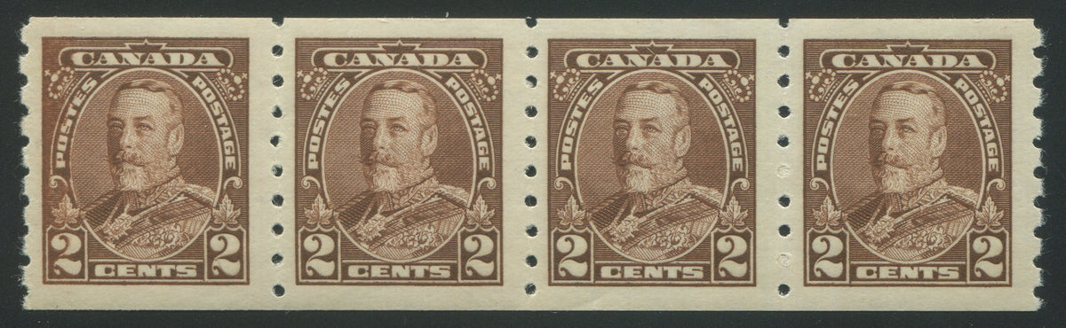 0229CA2308 - Canada #229ii - Mint Strip of 4 &#39;Damaged 2&#39; Variety