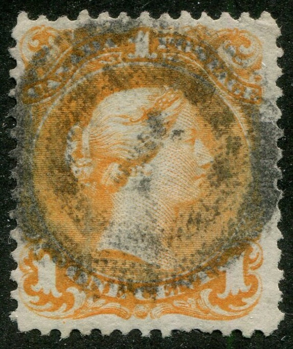 0023CA2508 - Canada #23 - 2-Ring Numeral Cancel &#39;1&#39;