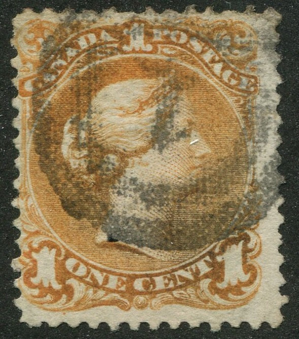 0023CA2510 - Canada #23 - 2-Ring Numeral Cancel &#39;1&#39;