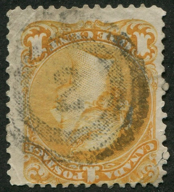 0023CA2308 - Canada #23 2-Ring Numeral Cancel &#39;2&#39;