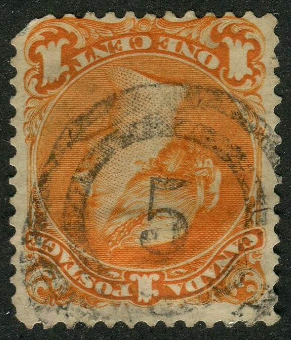 0023CA2412 - Canada #23, 2-Ring Numeral Cancel &#39;5&#39;