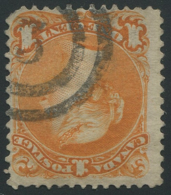 0023CA2309 - Canada #23a, 2-Ring Numeral Cancel &#39;3&#39;