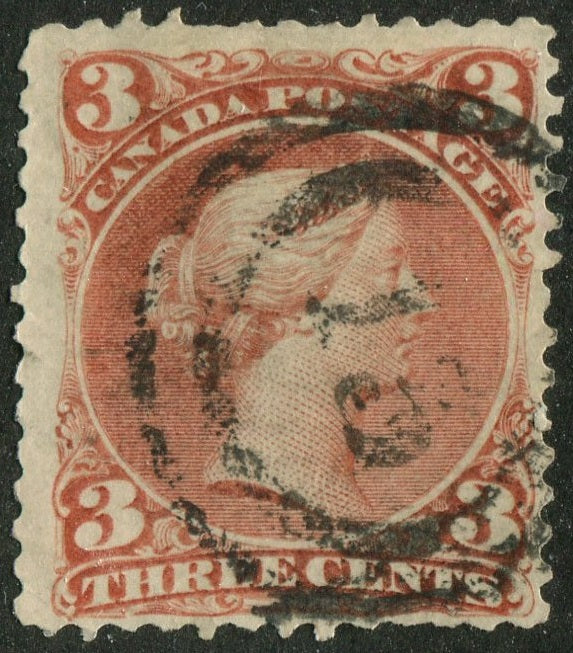 0025CA2604 - Canada #25 - 2-Ring Numeral Cancel '13'